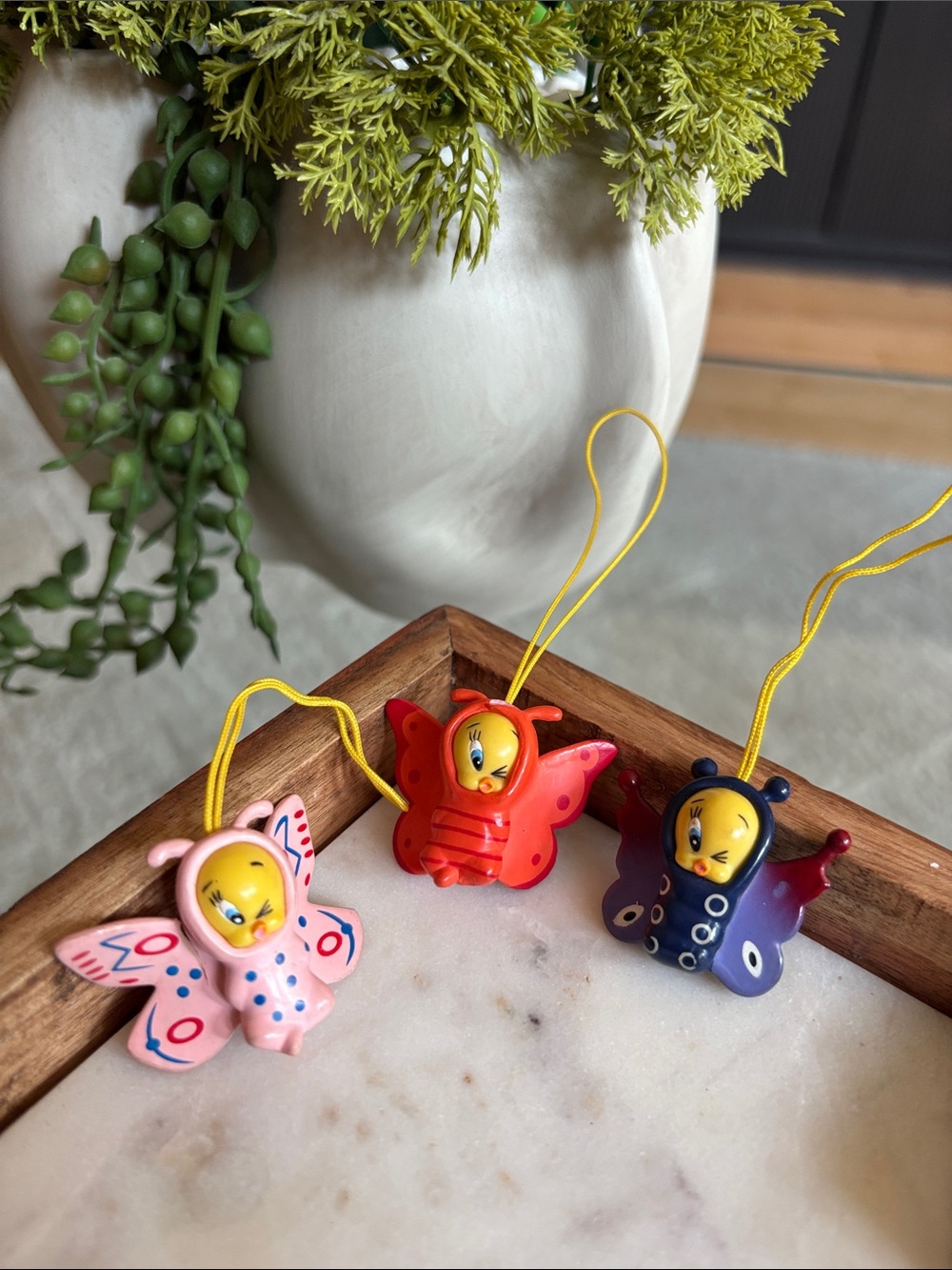 Looney Tunes TOMY (3) Tweety Butterflies Danglers